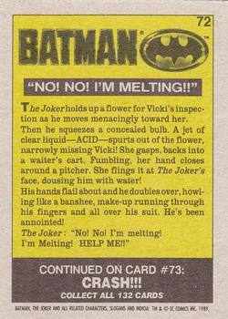 1989 Topps Batman #72 No! No! I'm Melting!! Back