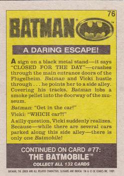 1989 Topps Batman #76 A Daring Escape! Back