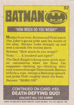 1989 Topps Batman #82 How Much do you Weigh? Back