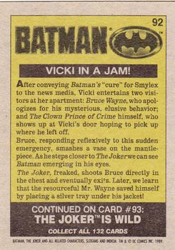 1989 Topps Batman #92 Vicki in a jam! Back