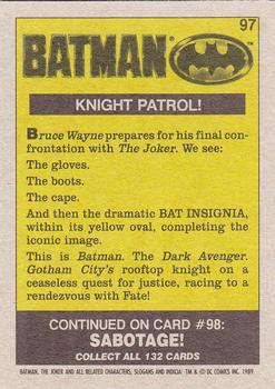 1989 Topps Batman #97 Knight Patrol! Back