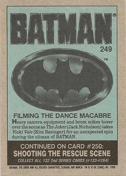 1989 Topps Batman #249 Filming the Dance Macabre Back