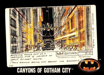 1989 Topps Batman - Bonus Cards #C Canyons of Gotham City Front