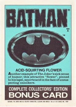 1989 Topps Batman - Bonus Cards #T Acid-squirting flower Back