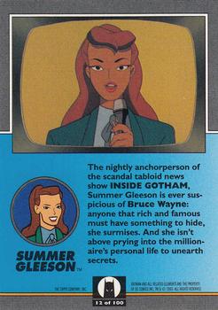 1993 Topps Batman: The Animated Series #12 Summer Gleeson Back