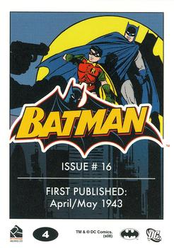 2008 Rittenhouse Batman Archives #4 Batman #16 Back