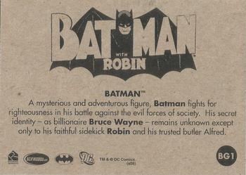 2008 Rittenhouse Batman Archives - Retro 1940 Gum Cards #BG1 Batman Back