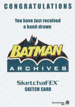 2008 Rittenhouse Batman Archives - Sketch Artists #NNO Joe Staton Back