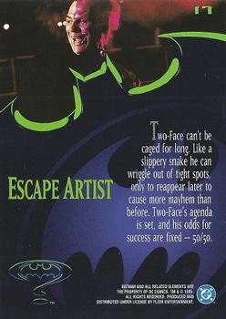 1995 Fleer Batman Forever #17 Escape Artist Back