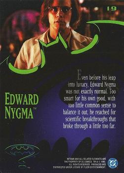 1995 Fleer Batman Forever #19 Edward Nygma Back
