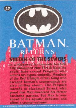 1992 Topps Batman Returns #27 Sultan of the Sewers Back
