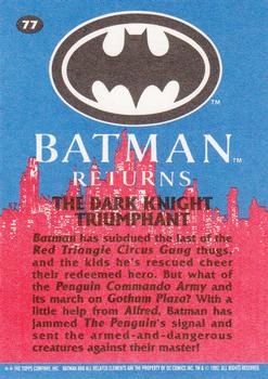 1992 Topps Batman Returns #77 The Dark Knight Triumphant Back