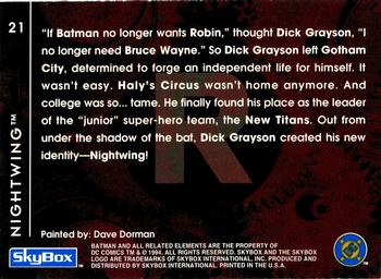 1994 SkyBox Batman: Saga of the Dark Knight #21 Robin, Nightwing Back