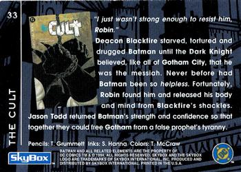 1994 SkyBox Batman: Saga of the Dark Knight #33 Dynamic Duo, The Cult Back