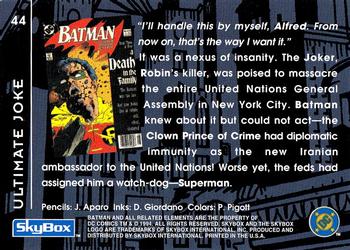 1994 SkyBox Batman: Saga of the Dark Knight #44 A Death In the Family, Ultimate Joke Back
