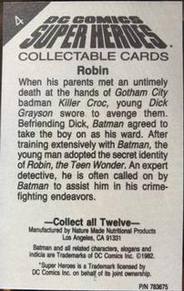 1990-92 Nature Made DC Comics Super Heroes #4 Robin Back