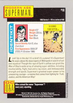 1992 Impel DC Comics Cosmic #18 Superman Back