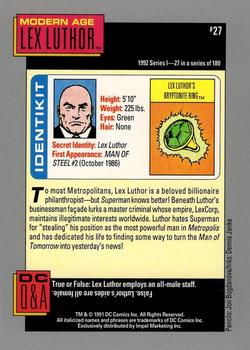 1992 Impel DC Comics Cosmic #27 Lex Luthor Back