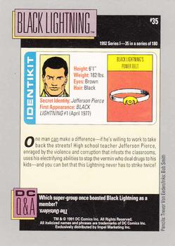1992 Impel DC Cosmic #35 Black Lightning Back