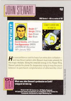 1992 Impel DC Comics Cosmic #60 John Stewart Back