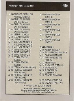 1992 Impel DC Comics Cosmic #180 Checklist Back