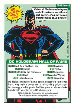 1992 Impel DC Comics Cosmic - Holograms #DCH8 Superman Back