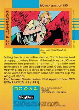 1993 SkyBox DC Cosmic Teams #68 Redwing Back