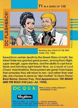 1993 SkyBox DC Cosmic Teams #71 Troia Back