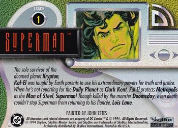 1994 SkyBox DC Master Series #1 Superman Back