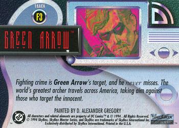 1994 SkyBox DC Master Series - Foil #F3 Green Arrow Back