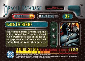 1996 SkyBox DC Outburst: Firepower #36 Deathstroke Back