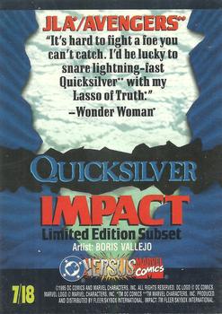 1995 Fleer DC vs. Marvel Comics - Impact #I7 Quicksilver Back