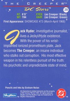 1994 SkyBox DC Stars #29 The Creeper Back