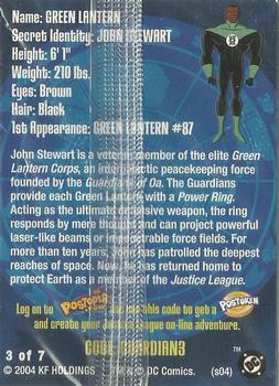 2004 Post Cereal Justice League #3 Green Lantern Back