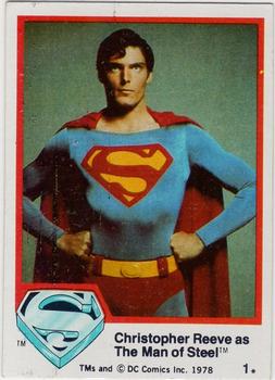 1978 Topps Superman: The Movie #1 Christopher Reeve as The Man of Steel Front