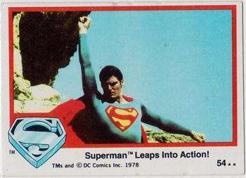 1978 Topps Superman: The Movie #54 Superman Leaps Into Action! Front