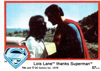 1978 Topps Superman: The Movie #57 Lois Lane thanks Superman Front