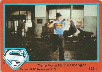1978 Topps Superman: The Movie #123 Time For a Quick Change! Front