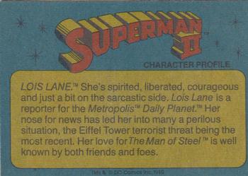 1980 Topps Superman II #3 Clark Kent - Reporter Back