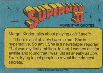 1980 Topps Superman II #4 Newswoman Lois Lane Back