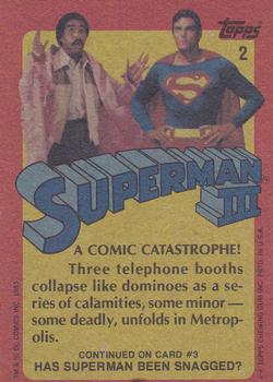 1983 Topps Superman III #2 A Comic Catastrophe! Back