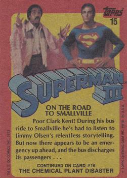1983 Topps Superman III #15 On the Road to Smallville Back