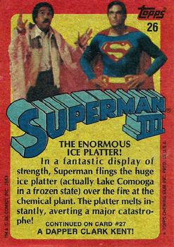 1983 Topps Superman III #26 The Enormous Ice Platter! Back