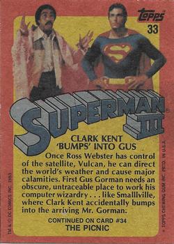 1983 Topps Superman III #33 Clark Kent 'Bumps' into Gus Back