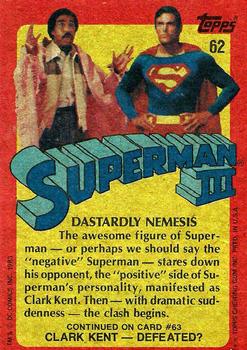 1983 Topps Superman III #62 Dastardly Nemesis Back