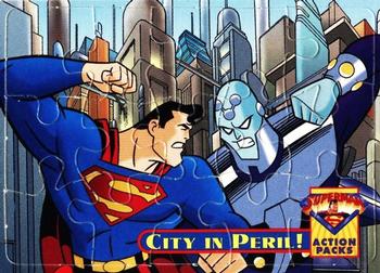 1996 Fleer/SkyBox Superman Action Packs - Puzzle #Pz3 Superman / Brainiac Front