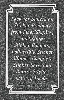 1996 Fleer/SkyBox Superman Action Packs - Stickers #NNO4 Clark Kent Back