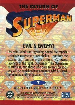 1993 SkyBox The Return of Superman #7 Evil's Enemy! Back