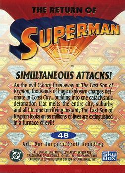 1993 SkyBox The Return of Superman #48 Simultaneous Attacks! Back