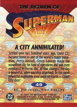 1993 SkyBox The Return of Superman #49 A City Annihilated! Back